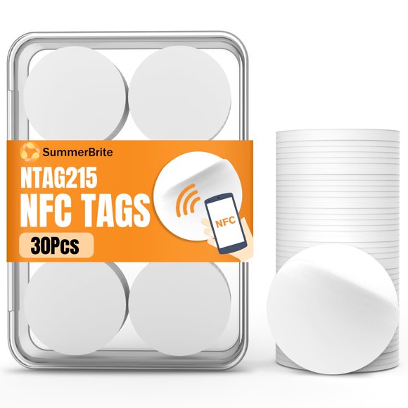 Etiquetas NFC Summerbrite 30 uds NTAG215 25 mm Regrabables