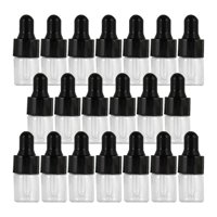 Magideal - 20 Piezas Botellas Cuentagotas De Vidrio Vacías Con Cuentagotas Viales Dispensadores Recargables Para Aceites De Perfume Extracto Líquido Aceite Para , Negro 1Ml Negro Blanco 1Ml