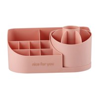 Magideal - Organizador De Brochas De Maquillaje Giratorio De 360 Degree, Organizador De Maquillaje, Organizador De Cosméticos Duradero Para Baño, Cosméticos, Lápiz Rosa