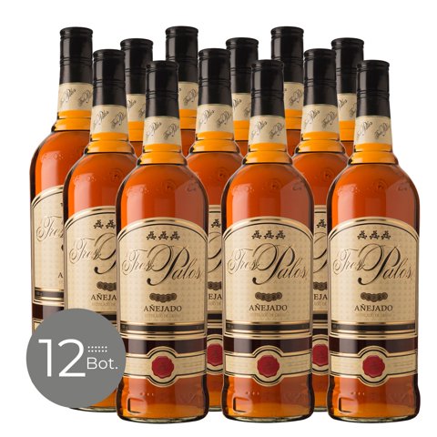 Mitjans - Packx12 Destilado De Grano Añejo Tres Palos 1000Cc
