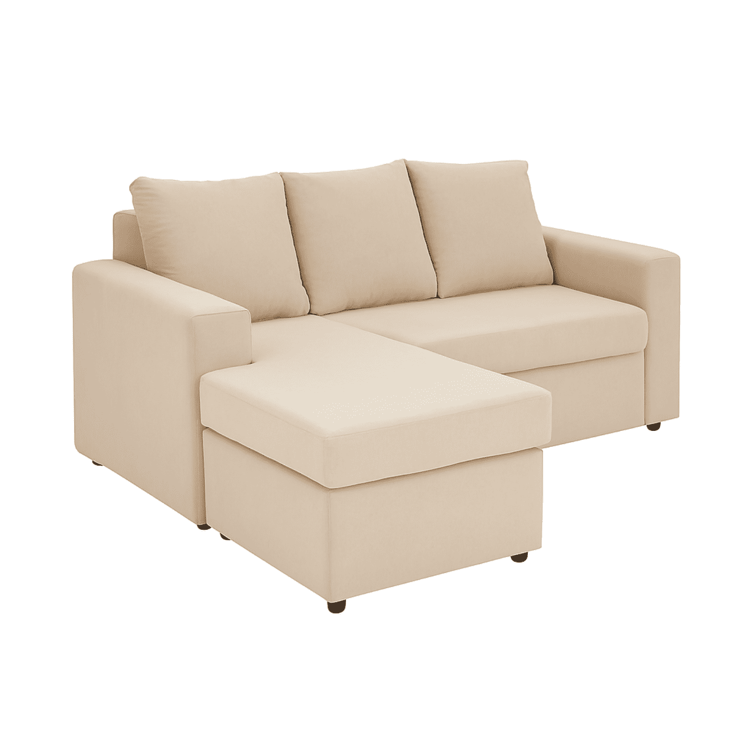 Mueblart - Sofá En L 2 Cuerpos Eco Cuero Crema