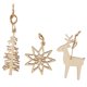 thumbnail image 2 of 15 piezas de madera del árbol de navidad de los ciervos del copo de nieve que cuelga los ornamentos de la decoración, 2 of 3