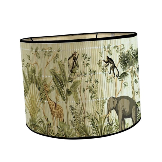 Uucntr - Pantalla De Tambor E27 Pantallas De Lámpara De Bambú Hechas A Mano Para Lámparas De Mesa Lámparas De Noche Animales