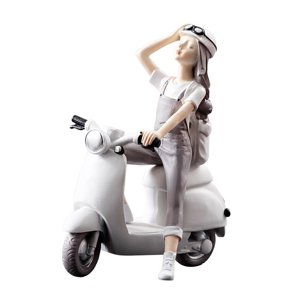 Magideal - Estatuilla Elegante Para , Escultura Artesanal De Resina Decorativa, De Doncella, Estatua Para Dormitorio, Estante De Escritorio, Decoració En Motocicleta