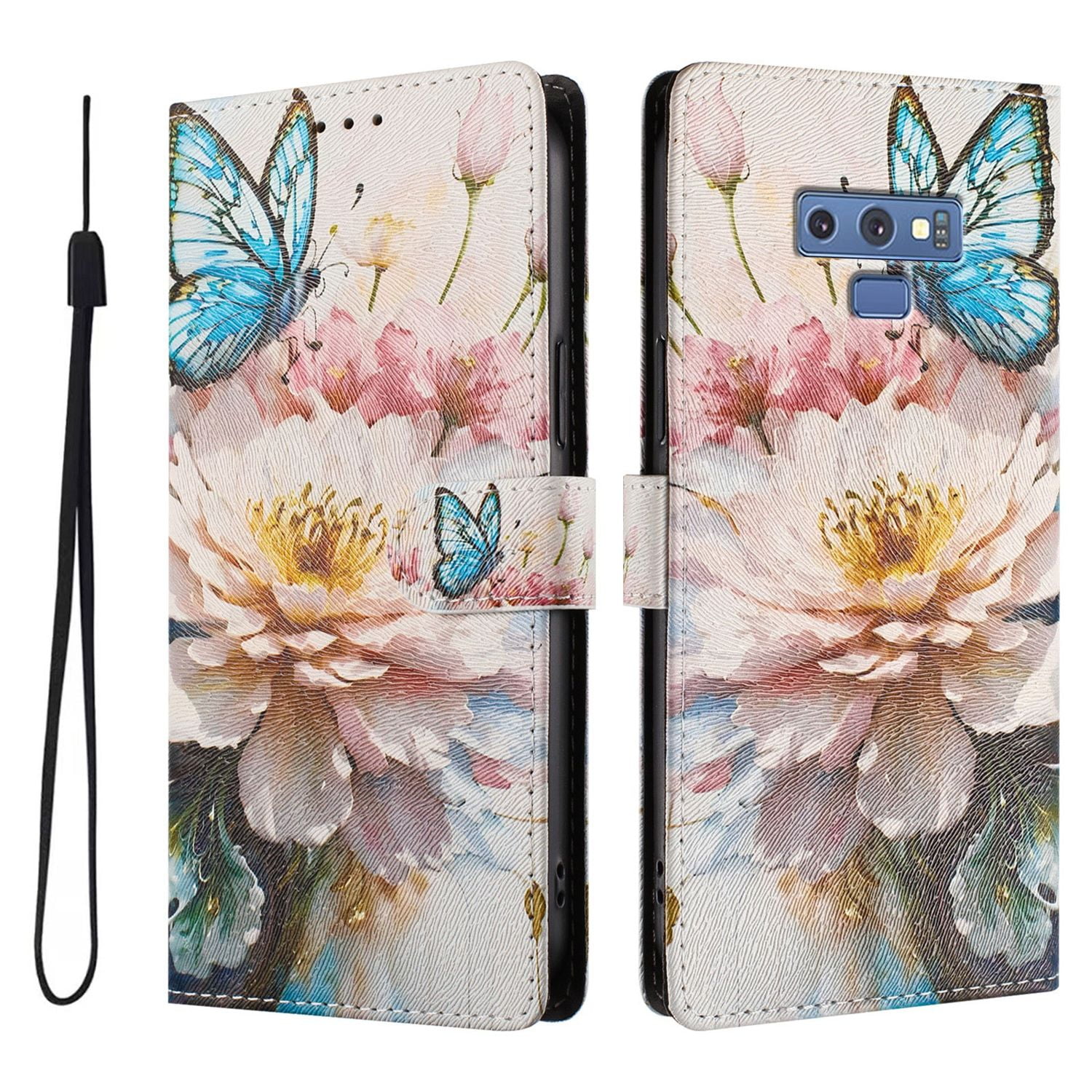 Foxdock Funda Tipo Cartera Para Samsung Galaxy Note 9 Con Soporte Y Correa – Diseño De Patrones Lindos