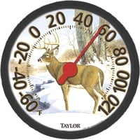 Termómetro Taylor 6709E Deer Con Esfera Grande De 13,5 Cm De Diámetro