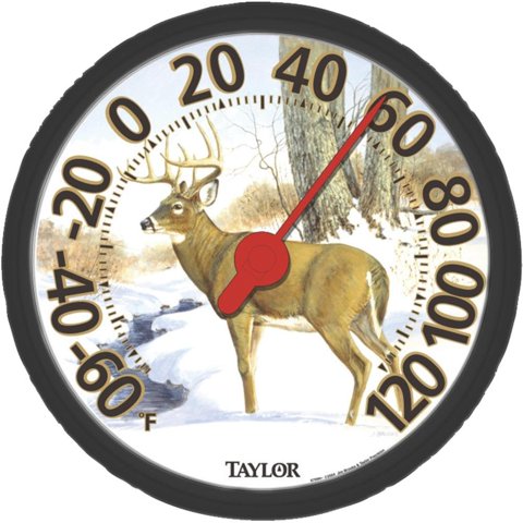 Termómetro Taylor 6709E Deer Con Esfera Grande De 13,5 Cm De Diámetro
