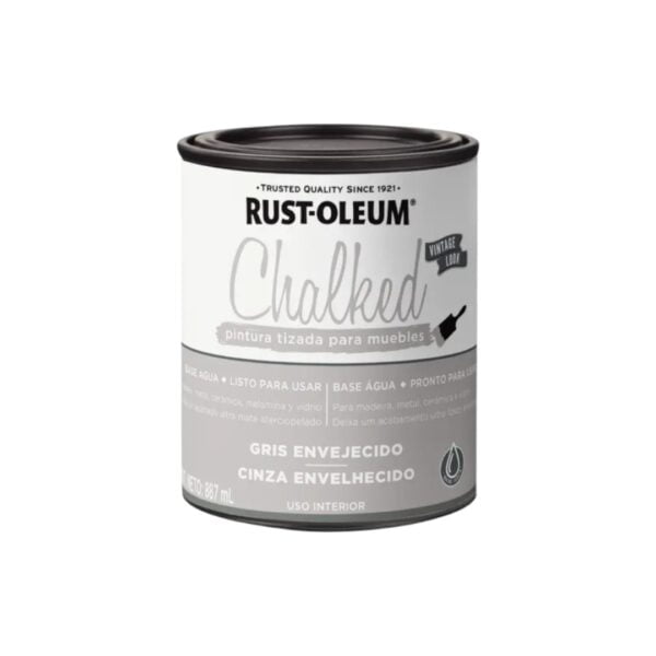 Pintura Tizada Para Muebles Chalked Rust Oleum Gris Envejecido 887ml