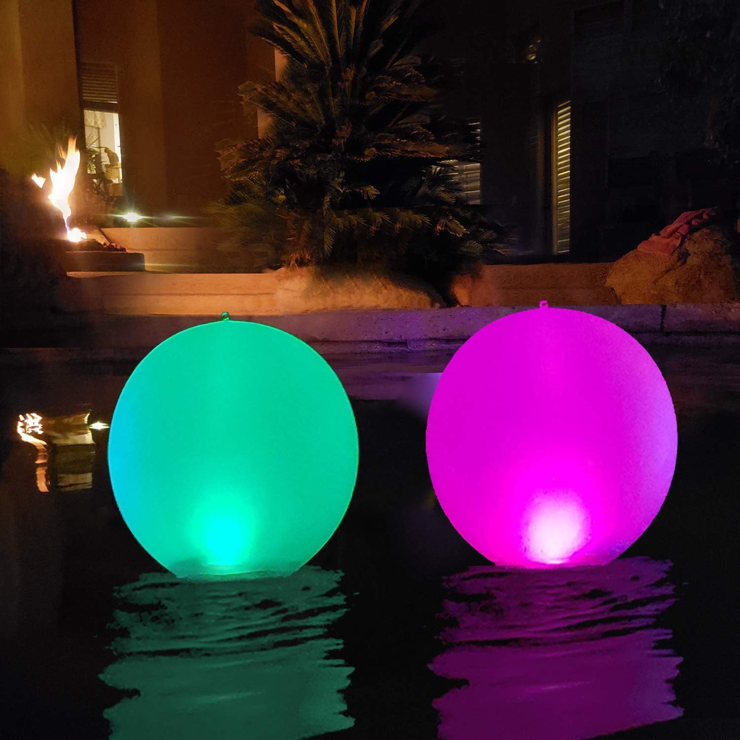 Luces Flotantes Para Piscina Esuper Solar Glow Globe, 14 Pulgadas, 2 Unidades