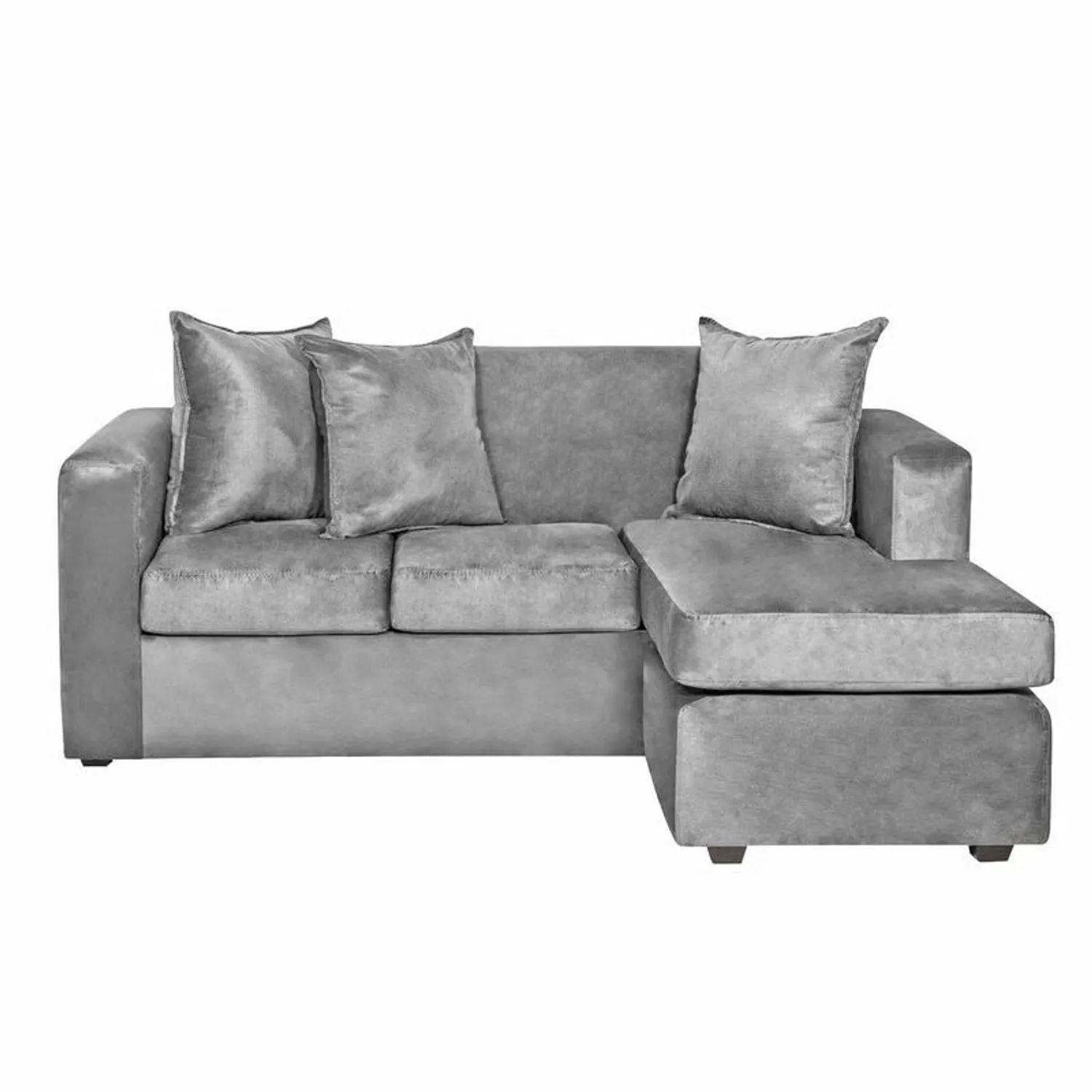 Nevi Express - Sofa Seccional L 3 Cuerpos Felpa Gris