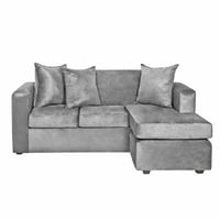 Nevi Express - Sofa Seccional L 3 Cuerpos Felpa Gris