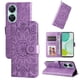 thumbnail image 3 of Funda tipo cartera FOXDOCK para Huawei Nova 11i , diseño girasol en relieve, cuero PU, cierre magnético, soporte y tarjetero, 3 of 5