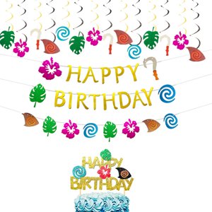 Pancarta De Cumpleaños Jevenis Moana De Party Supplies, 17 Unidades