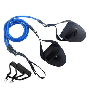 Ioensy - Fuerza Del Entrenador Del Brazo De Natación Con Banda De Resistencia Del Mango Para Interior Al Aire Libre 40 Libras Azul