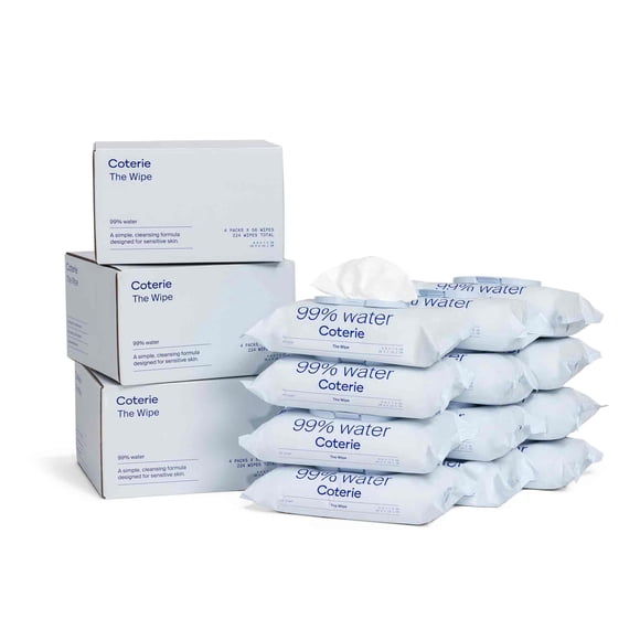 Toallitas húmedas para bebés Coterie, 12 paquetes, 672 unidades, sin perfume, 99% de agua