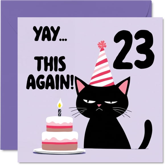 Tarjeta de cumpleaños Stuff4 23 Birthday Yay This Again! 5.7 pulgadas