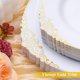 thumbnail image 3 of Platos de plástico Bestluck con borde dorado, 200 unidades, 10,25 y 7,5 pulgadas, para eventos, 3 of 3