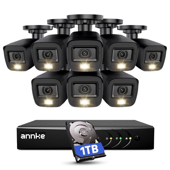 Sistema de cámara de seguridad ANNKE E200 8CH DVR 8x 2MP IP67 1TB