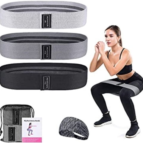 Inaltum Fitness - Set 3 Bandas Elásticas Tela Glúteos - Alta Resistencia Unicolor