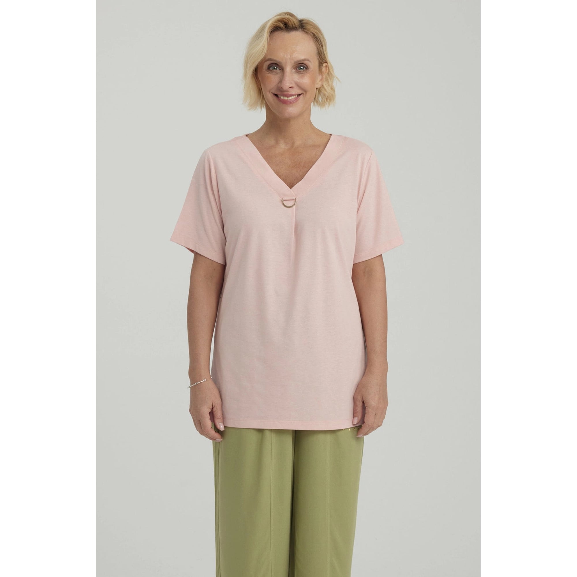 Fashionspark - Polera Mujer Detalle Escote Palo Rosa