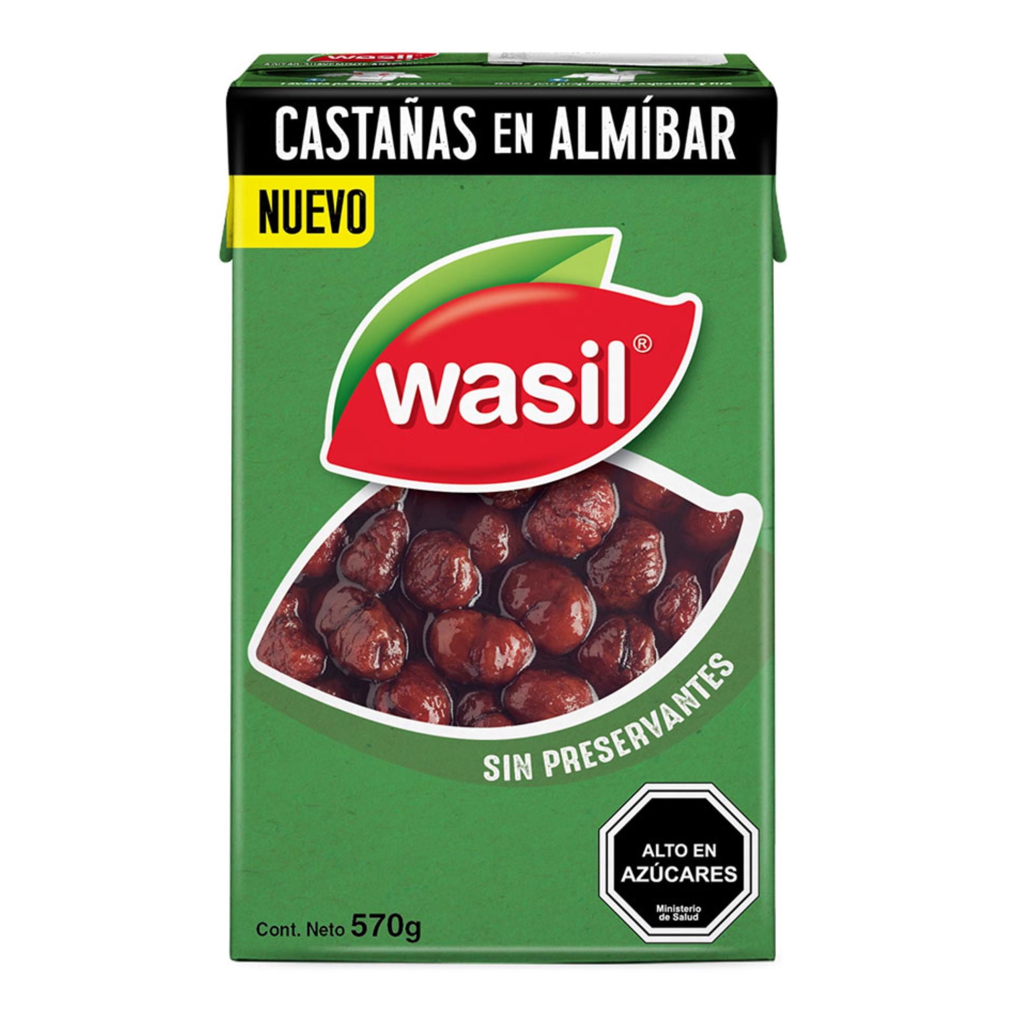 Castañas En Almíbar Caja Drenado 290 g - Neto 570 g Wasil