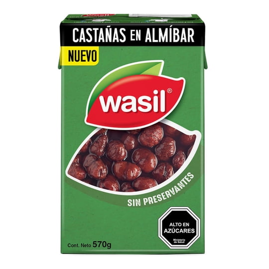 Castañas En Almíbar Caja Drenado 290 g - Neto 570 g Wasil