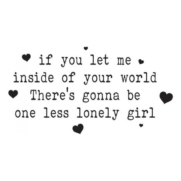 Decomural Justin Bieber Lonely Girl Song Lyrics WS-40819
