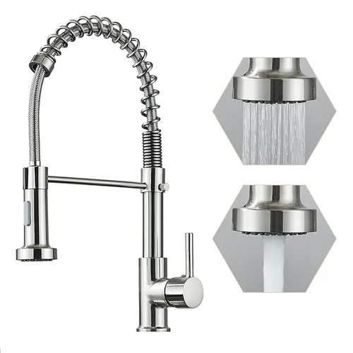 Genérico - Llave Monomando Lavaplatos Cocina Grifo Flexible Plateado