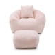 thumbnail image 2 of Giant Bean Bag Chair withFootstool, Oversized Bean Bag for Adults and Kids, Faux Fur Shell-Shaped Large Chair with Filler, Stuffed Big Accent Sofa, Floor Sofa for Gaming,Reading Living Room Bedroom, 2 of 3