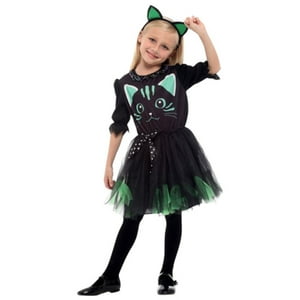Red Sale - Disfraz Infantil Gato Verde Vestido Niña