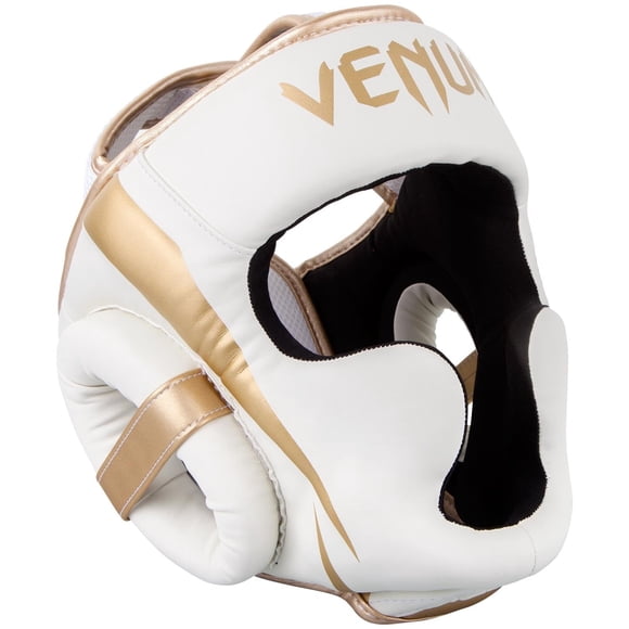 Casco Venum Elite Blanco/Oro para Boxeo y MMA