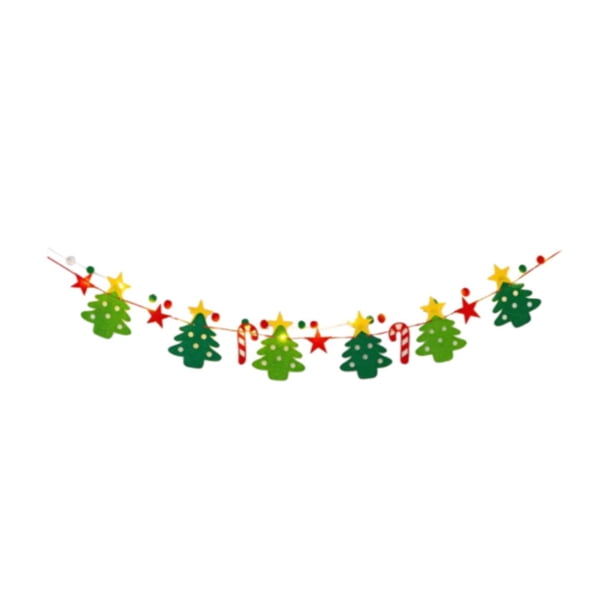 Guirnalda De Banderines, Bandera, Bola De Fieltro, Adorno Colgante Navideño Para Porche, Pared Festiva, Estrella, árbol De Navidad
