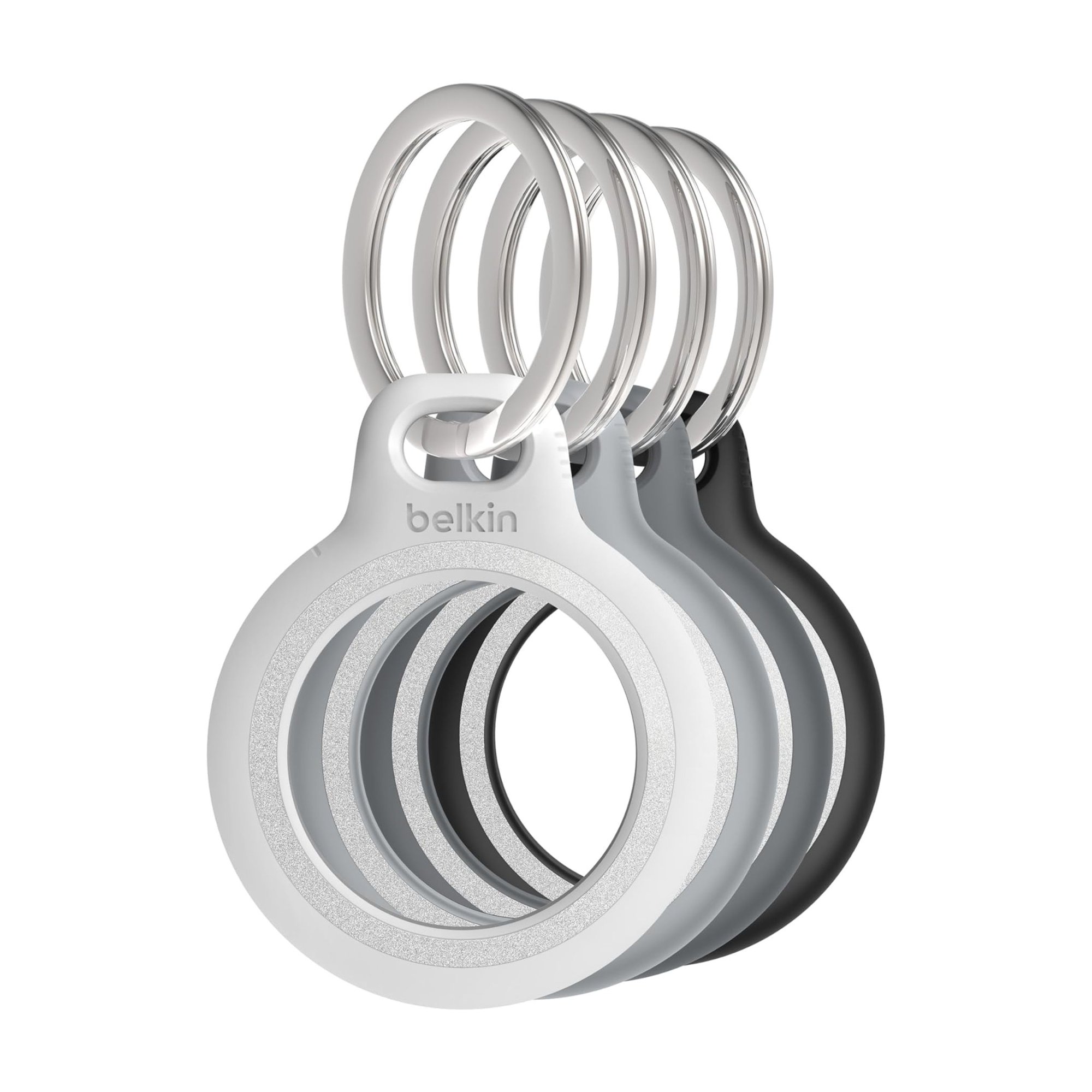 Soporte Para Airtag Belkin Reflective Secure Con Llavero, Paquete De 4