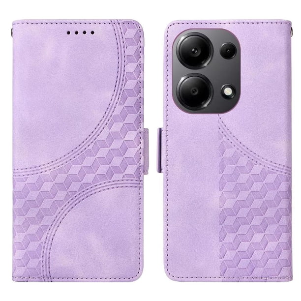 Carcasa FOXDOCK Xiaomi Redmi Note 13 4G de cuero PU, diseño acolchado clásico, protección contra caídas y rayones