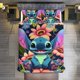 thumbnail image 1 of Stitch Tropical Flowers 3 Pieces Duvet Cover Set Full Size Super Soft Fade Resistant Microfiber, 1 of 4