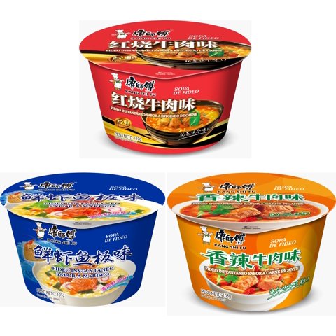 Fideo Instantaneo En Potes Kang Shi Fu Pack 3 Sabores