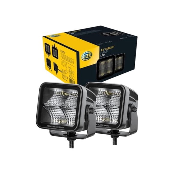 Kit Faroles Focos LED Hella Black Magic 3.2" Flood
