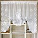 thumbnail image 3 of 1 Panel Bordado floral blanco cortina de encaje pura Valance estilo princesa bordado cascada Swag cortina Valance nivel para cocina baño mitad de la ventana decoración, barra de bolsillo sup, 3 of 3