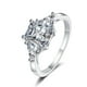 thumbnail image 1 of 925 Silver Moissanite Halo Ring - 3ct Square Shape with Shiny Finish - Perfect Anniversary or Promise Ring for Your Loved One, 1 of 4