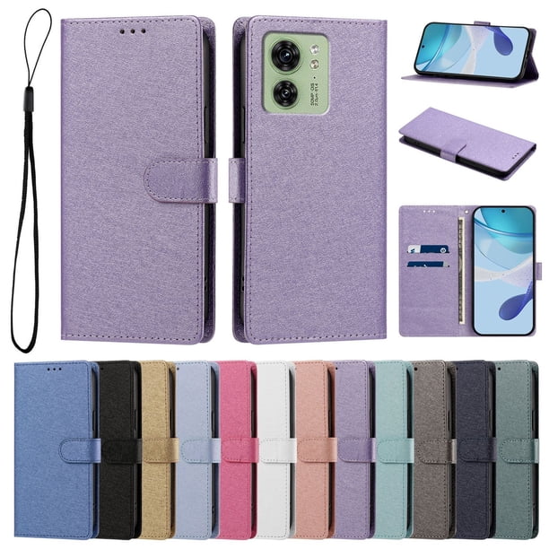 Funda Cartera de PU para Motorola Edge 40 con Tarjetas, Lila
