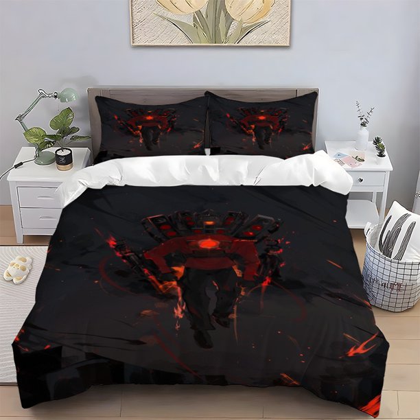 Speaker for Man Red Core Mechanical Speaker Themed Digital Print Three-Piece Set Polyester Anti-Pilling