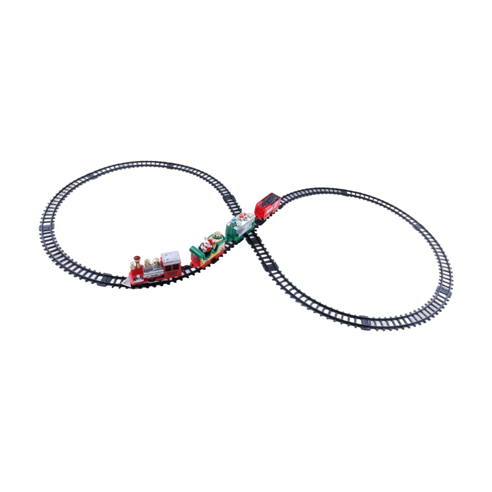 Magideal - Juego De Tren Eléctrico De Juguete, Adornos De Árbol De Navidad Con Luces Y Sonidos, Juego De Vías De Tren Para Niños Pequeños, Regalos De Año Nuevo