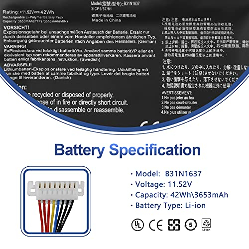 Antiee B31N1637 Reemplazo De Batería Para Portátil Asus Vivobook X510