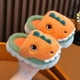 thumbnail image 2 of Pantuflas Niños De Felpa, Diseño Dinosaurio, Anime, Kawaii Color Naranjo Talla 28-29, 2 of 2