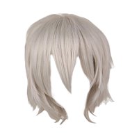 Ioensy - Cosplay Peluca Corta Resistente Al Calor Spiky Para Disfraz Hombres Cosplayer Blanco