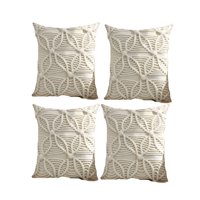 Genérico - Pack De 4 Fundas De Cojin Estilo Bohemio 45X45 Cm Blanco 04