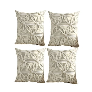 Genérico - Set De 4 Fundas De Cojin Estilo Bohemio 45X45 Cm Blanco 04