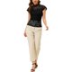 thumbnail image 2 of Blusa Semitransparente de Manga Corta con Cuello Alto y Espalda con Abertura para Mujer INSPIRE CHIC M Negro, 2 of 7
