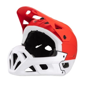 Ioensy - Casco Integral Para Bicicleta, Ajustable, Protector De Cabeza, Blanco Y Rojo