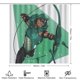thumbnail image 2 of Flecha Verde-theme 4-Piece Shower Curtain Set with Rugs, Waterproof Bathroom Decor Set Includes Bath Mat, U-Shaped Rug, Toilet Lid Cover and Curtain with Hooks, 2 of 6